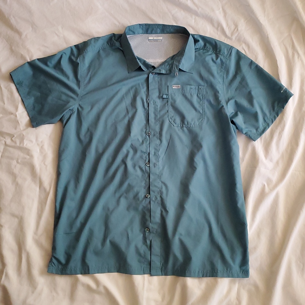 Columbia PFG XL Aqua Turquoise Blue Green LN